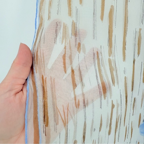 Vintage Scarf RARE Vera Neumann Handrolled Verasheer Made in Japan 13”x42” - Picture 3 of 9